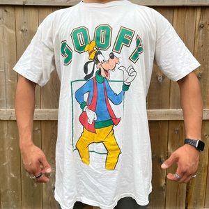Vintage 80s Disney Goofy T Shirt w/ Screen Print on Front & Back